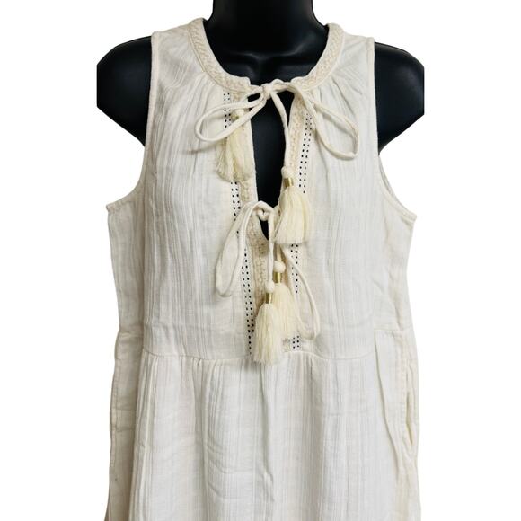 Tommy Bahama Size Medium M Womens Shift Tunic Dress My Konos Gauze Cream  New - Picture 2 of 8